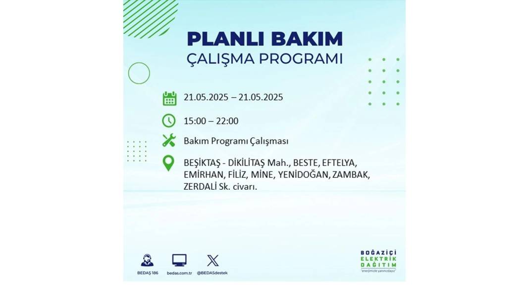 KARANLIĞA GÖMÜLECEKLER: 21 Mayıs Çarşamba İstanbul elektrik kesintisi. BEDAŞ elektrik kesintisi yaşayacakları sıraladı! 42