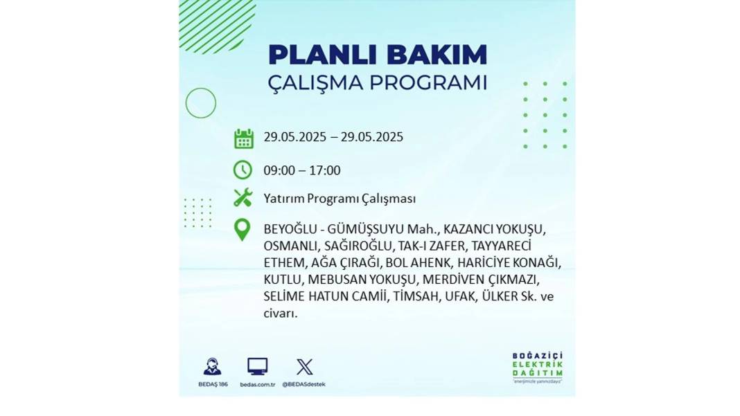 BÜYÜK ELEKTRİK KESİNTİSİ YAŞANACAK: BEDAŞ 29 Mayıs elektrik kesintisi yaşayacak ilçeleri sıraladı! 46