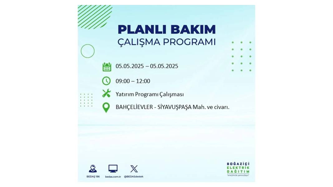 BÜYÜK ELEKTRİK KESİNTİSİ YAŞANACAK: BEDAŞ 5 Mayıs Pazartesi elektrik kesintisi yaşayacak ilçeleri sıraladı! 86