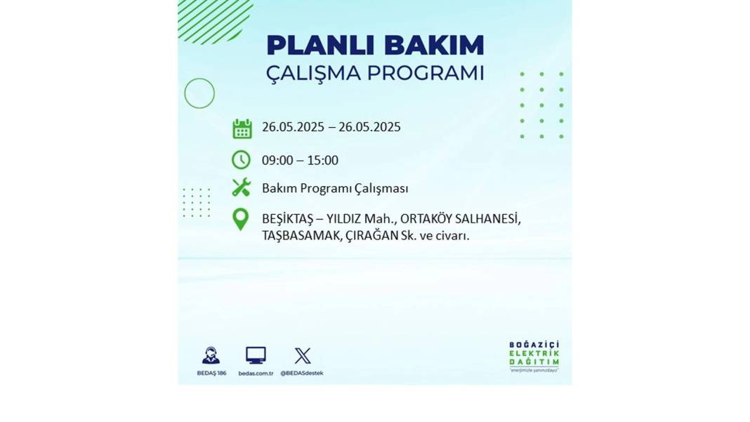 BÜYÜK ELEKTRİK KESİNTİSİ YAŞANACAK: BEDAŞ 26 Mayıs Pazartesi günü elektrik kesintisi yaşayacak ilçeleri sıraladı! 45