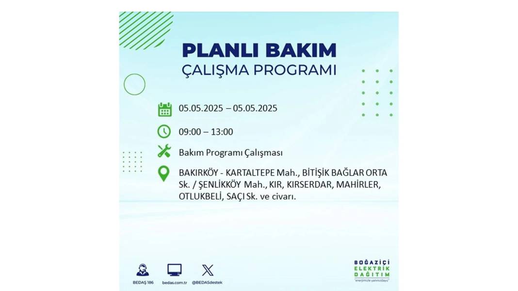 BÜYÜK ELEKTRİK KESİNTİSİ YAŞANACAK: BEDAŞ 5 Mayıs Pazartesi elektrik kesintisi yaşayacak ilçeleri sıraladı! 84