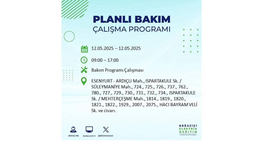 12 Mayıs İstanbul elektrik kesintisi: BEDAŞ elektrik kesintisi yaşayacak ilçeleri sıraladı. Elektrikler ne zaman gelecek? 34