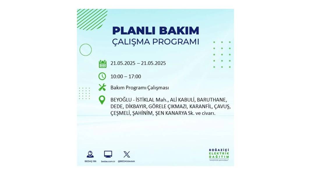 KARANLIĞA GÖMÜLECEKLER: 21 Mayıs Çarşamba İstanbul elektrik kesintisi. BEDAŞ elektrik kesintisi yaşayacakları sıraladı! 36