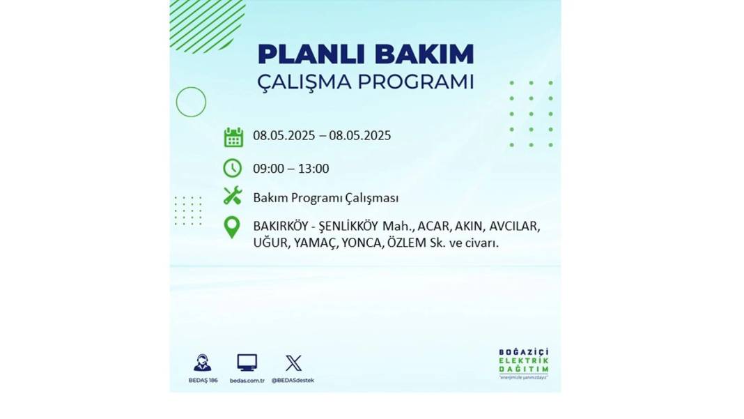 BÜYÜK ELEKTRİK KESİNTİSİ YAŞANACAK: 8 Mayıs Perşembe İstanbul elektrik kesintisi. BEDAŞ o ilçeleri uyardı! 73