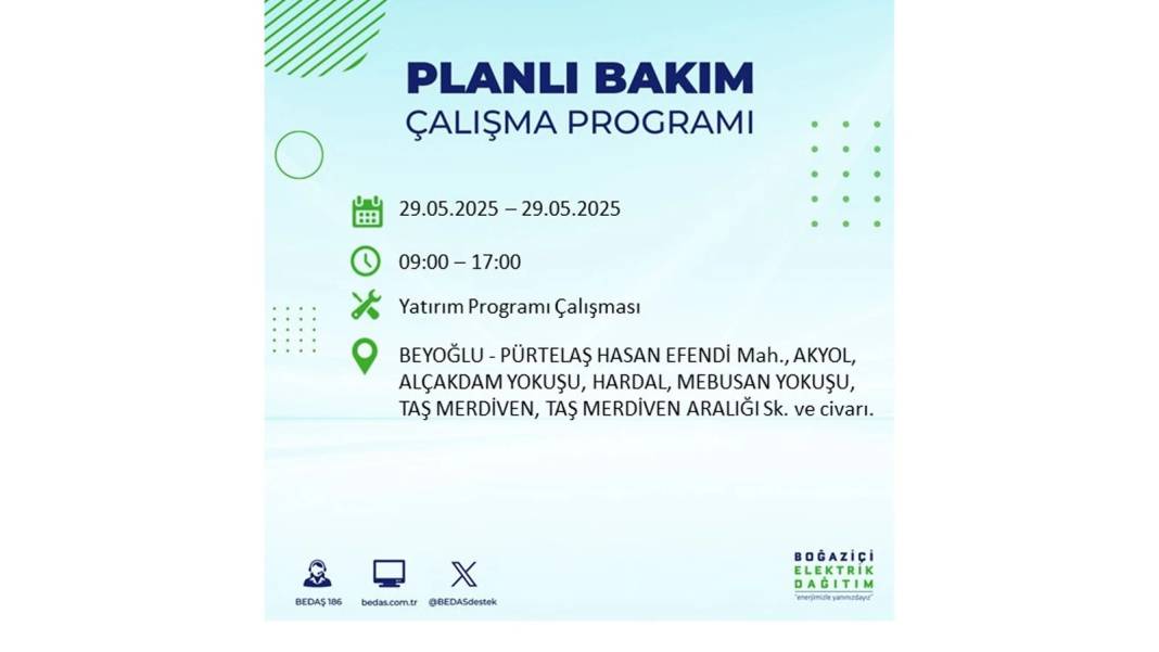 BÜYÜK ELEKTRİK KESİNTİSİ YAŞANACAK: BEDAŞ 29 Mayıs elektrik kesintisi yaşayacak ilçeleri sıraladı! 43