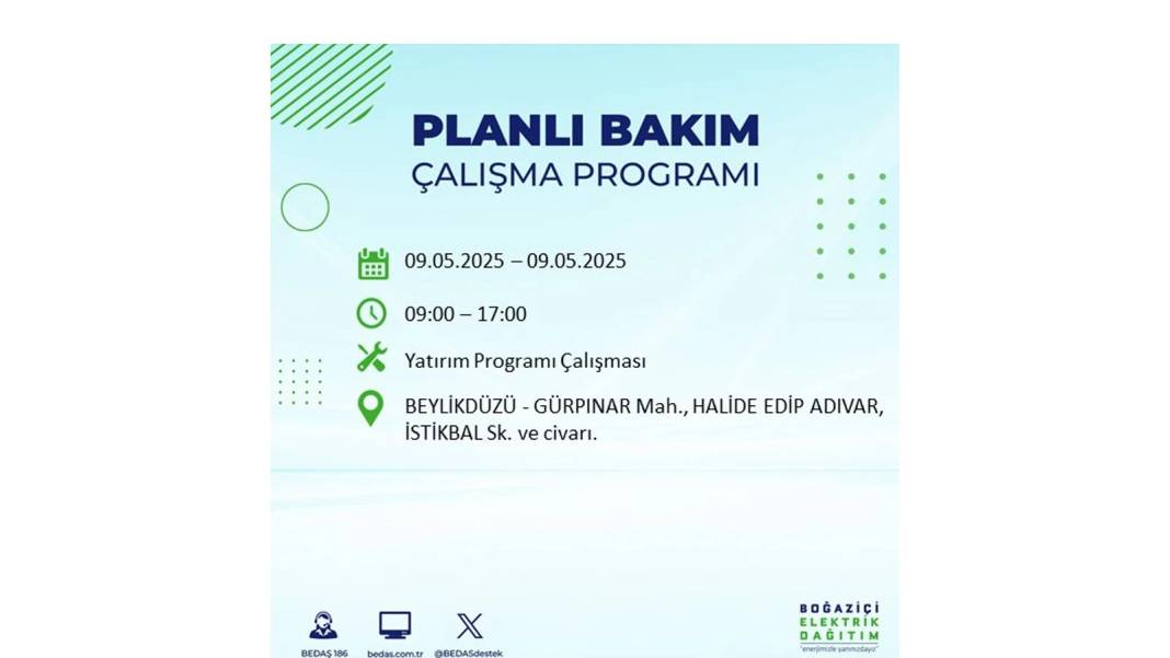 O İLÇELER KARANLIĞA GÖMÜLECEK: 9 Mayıs Cuma elektrik kesintisi yaşayacak ilçeler belli oldu. BEDAŞ'tan uyarı geldi! 74
