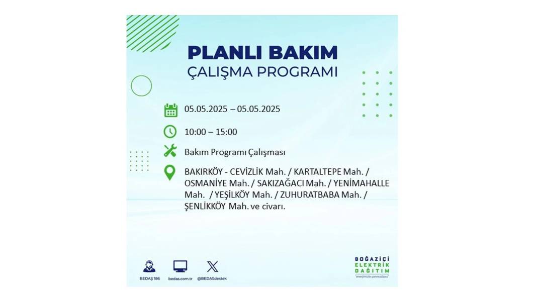 BÜYÜK ELEKTRİK KESİNTİSİ YAŞANACAK: BEDAŞ 5 Mayıs Pazartesi elektrik kesintisi yaşayacak ilçeleri sıraladı! 80