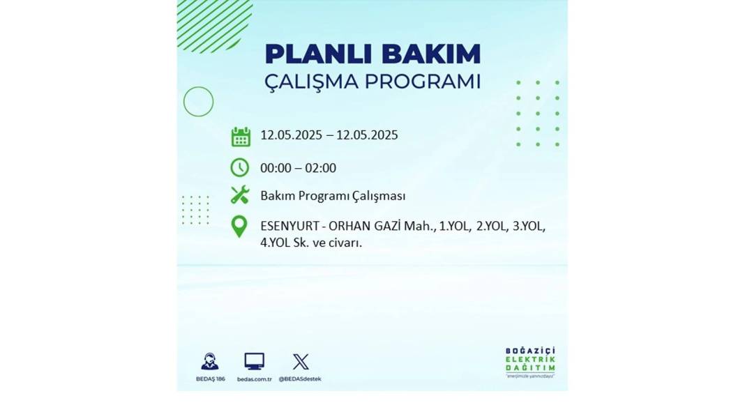12 Mayıs İstanbul elektrik kesintisi: BEDAŞ elektrik kesintisi yaşayacak ilçeleri sıraladı. Elektrikler ne zaman gelecek? 38