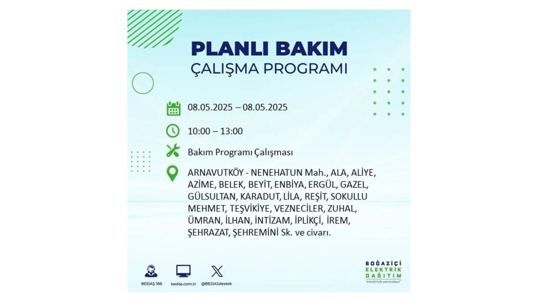 BÜYÜK ELEKTRİK KESİNTİSİ YAŞANACAK: 8 Mayıs Perşembe İstanbul elektrik kesintisi. BEDAŞ o ilçeleri uyardı! 99