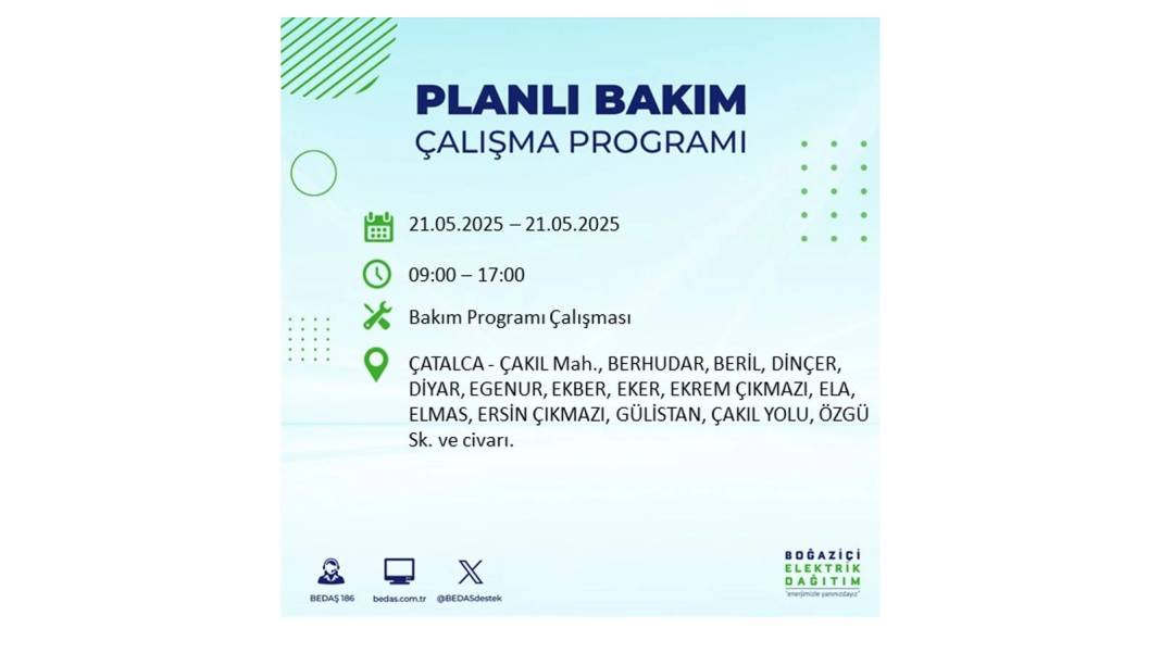 KARANLIĞA GÖMÜLECEKLER: 21 Mayıs Çarşamba İstanbul elektrik kesintisi. BEDAŞ elektrik kesintisi yaşayacakları sıraladı! 35