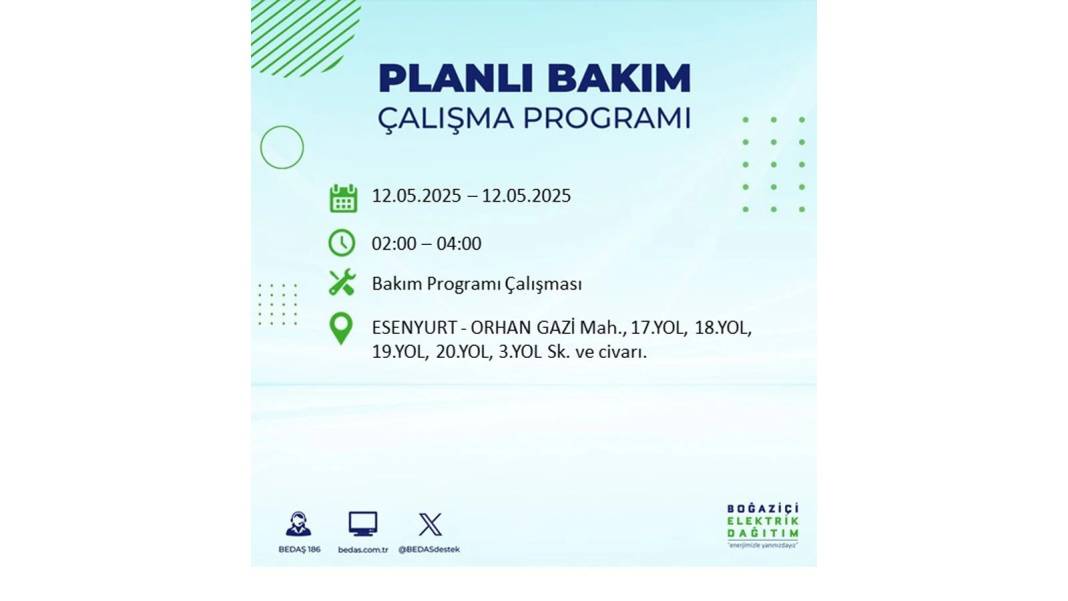 12 Mayıs İstanbul elektrik kesintisi: BEDAŞ elektrik kesintisi yaşayacak ilçeleri sıraladı. Elektrikler ne zaman gelecek? 37