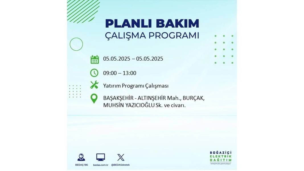 BÜYÜK ELEKTRİK KESİNTİSİ YAŞANACAK: BEDAŞ 5 Mayıs Pazartesi elektrik kesintisi yaşayacak ilçeleri sıraladı! 81