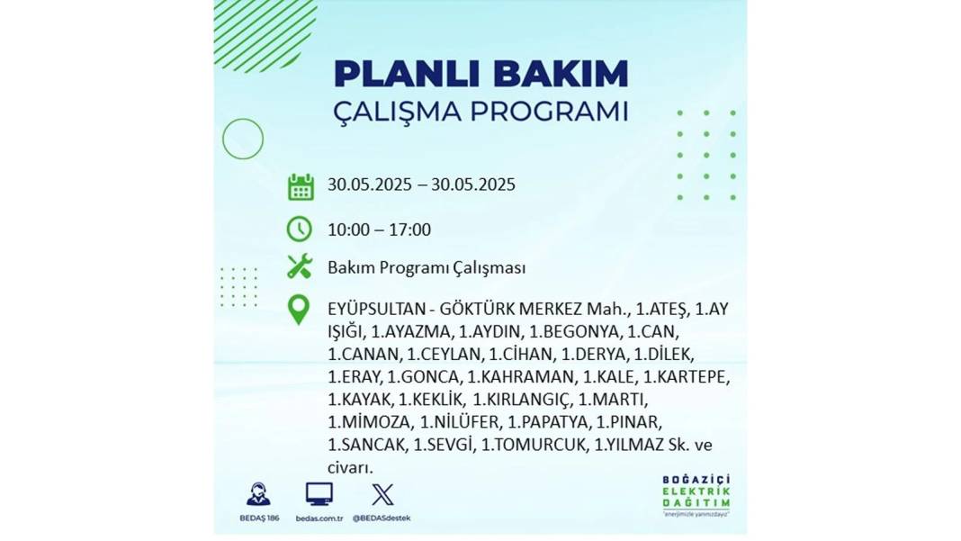 ELEKTRİKLER SAATLERCE OLMAYACAK: BEDAŞ 30 Mayıs Cuma günü elektrik kesintisi yaşayacak ilçeleri sıraladı 40