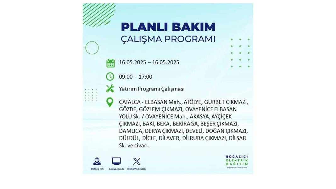 KARANLIĞA HAPSOLACAKLAR: 16 Mayıs Cuma İstanbul elektrik kesintisi. BEDAŞ elektrik kesintisi yaşayacak ilçeleri sıraladı! 54