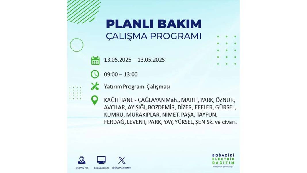 KARANLIĞA GÖMÜLECEKLER: 13 Mayıs Salı İstanbul elektrik kesintisi. BEDAŞ elektrik kesintisi yaşayacak ilçeleri sıraladı 46