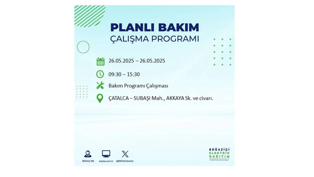 BÜYÜK ELEKTRİK KESİNTİSİ YAŞANACAK: BEDAŞ 26 Mayıs Pazartesi günü elektrik kesintisi yaşayacak ilçeleri sıraladı! 35