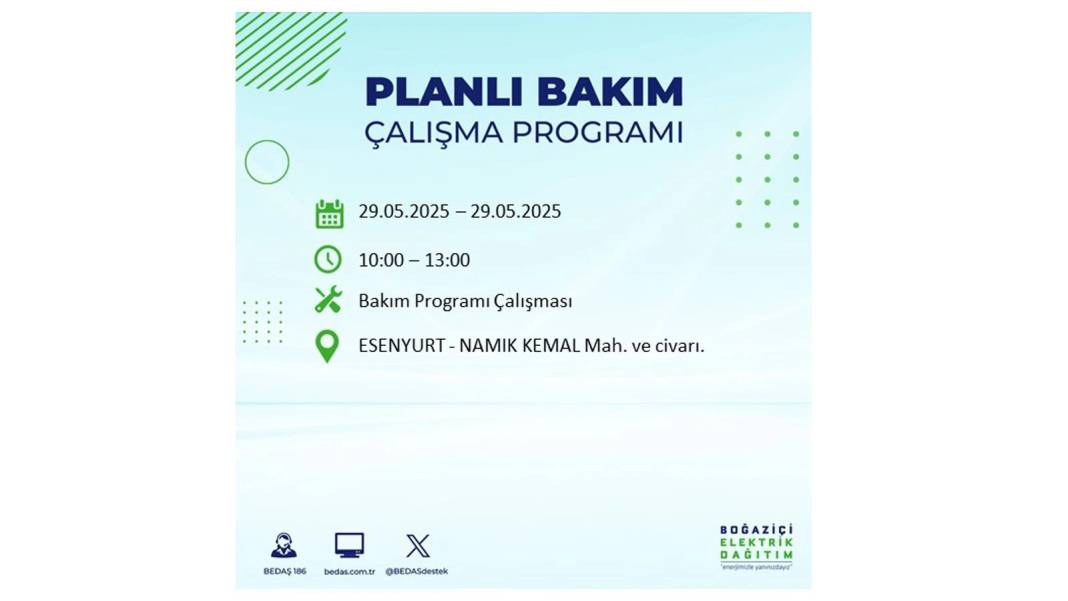 BÜYÜK ELEKTRİK KESİNTİSİ YAŞANACAK: BEDAŞ 29 Mayıs elektrik kesintisi yaşayacak ilçeleri sıraladı! 38