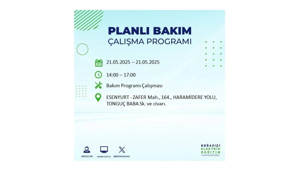 KARANLIĞA GÖMÜLECEKLER: 21 Mayıs Çarşamba İstanbul elektrik kesintisi. BEDAŞ elektrik kesintisi yaşayacakları sıraladı! 31