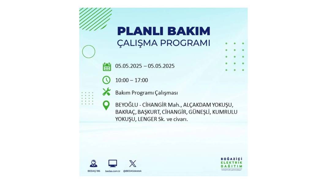 BÜYÜK ELEKTRİK KESİNTİSİ YAŞANACAK: BEDAŞ 5 Mayıs Pazartesi elektrik kesintisi yaşayacak ilçeleri sıraladı! 76
