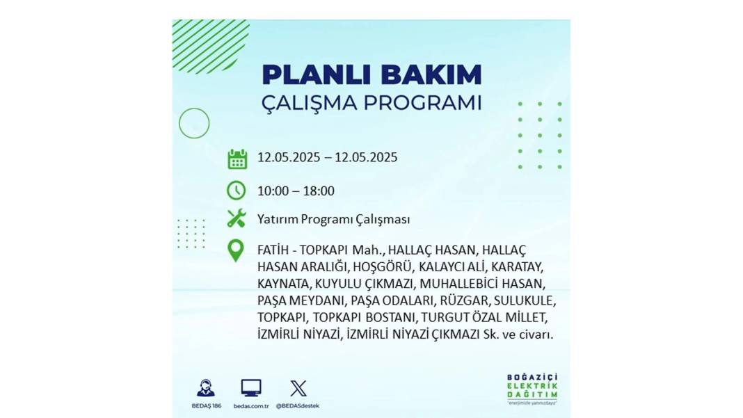 12 Mayıs İstanbul elektrik kesintisi: BEDAŞ elektrik kesintisi yaşayacak ilçeleri sıraladı. Elektrikler ne zaman gelecek? 28
