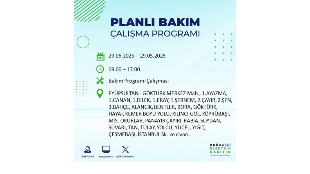 BÜYÜK ELEKTRİK KESİNTİSİ YAŞANACAK: BEDAŞ 29 Mayıs elektrik kesintisi yaşayacak ilçeleri sıraladı! 34