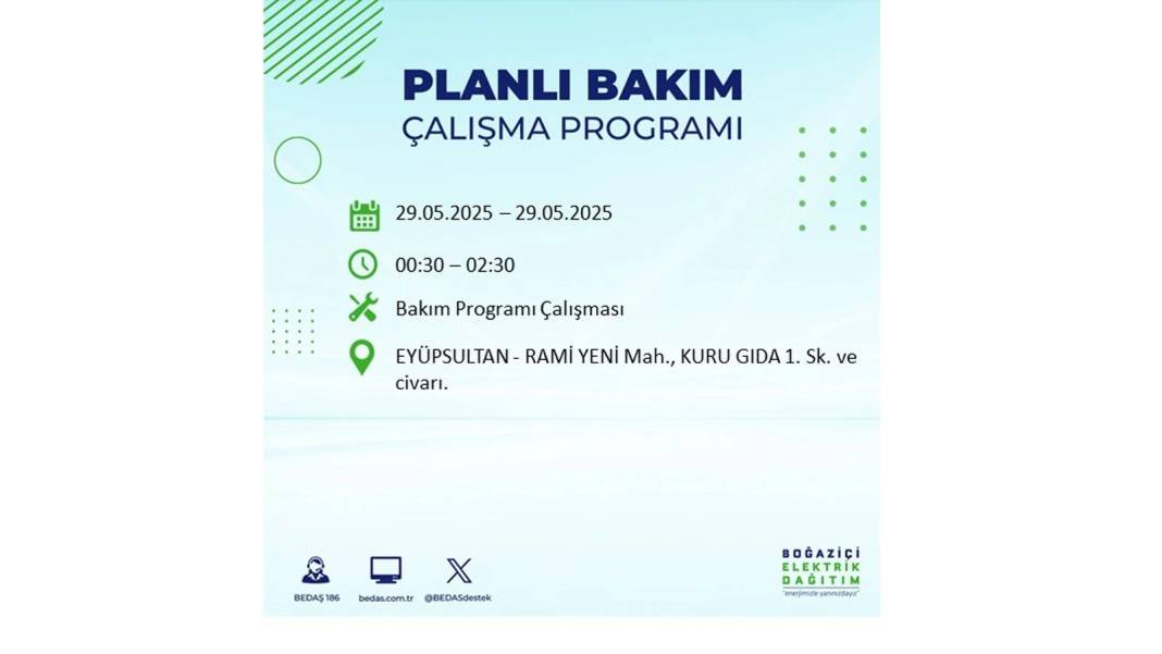 BÜYÜK ELEKTRİK KESİNTİSİ YAŞANACAK: BEDAŞ 29 Mayıs elektrik kesintisi yaşayacak ilçeleri sıraladı! 33