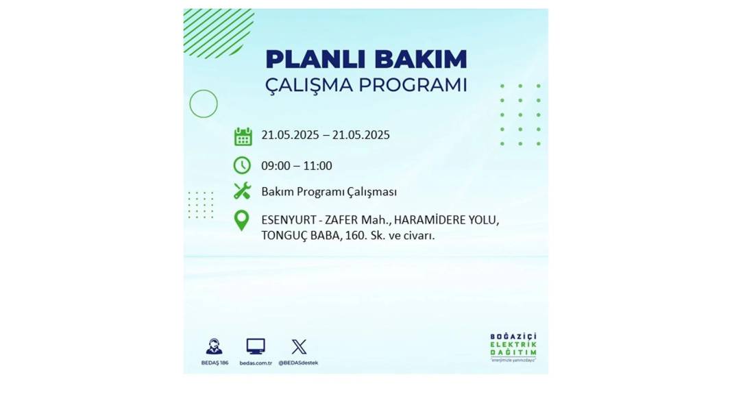 KARANLIĞA GÖMÜLECEKLER: 21 Mayıs Çarşamba İstanbul elektrik kesintisi. BEDAŞ elektrik kesintisi yaşayacakları sıraladı! 28