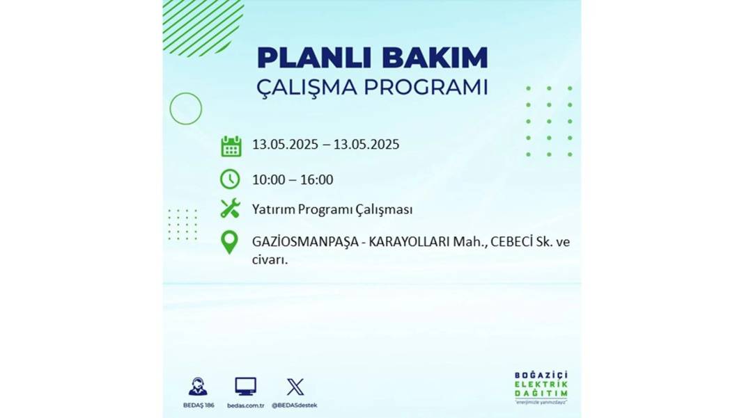 KARANLIĞA GÖMÜLECEKLER: 13 Mayıs Salı İstanbul elektrik kesintisi. BEDAŞ elektrik kesintisi yaşayacak ilçeleri sıraladı 43