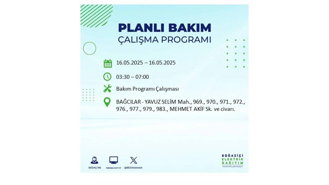 KARANLIĞA HAPSOLACAKLAR: 16 Mayıs Cuma İstanbul elektrik kesintisi. BEDAŞ elektrik kesintisi yaşayacak ilçeleri sıraladı! 88