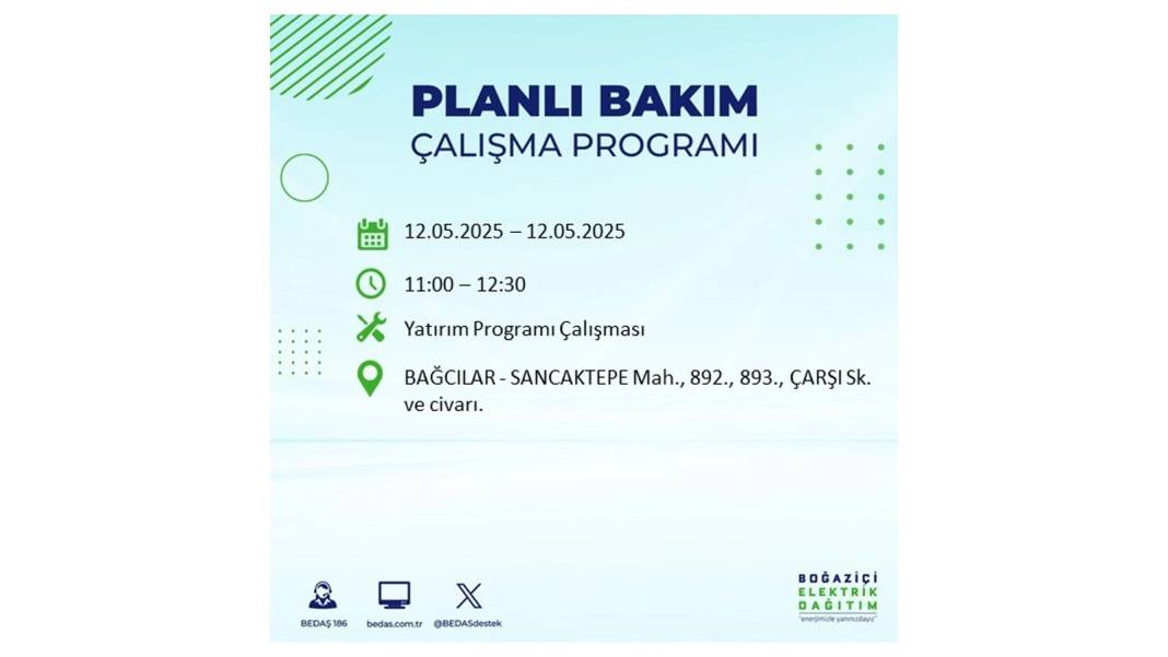 12 Mayıs İstanbul elektrik kesintisi: BEDAŞ elektrik kesintisi yaşayacak ilçeleri sıraladı. Elektrikler ne zaman gelecek? 61