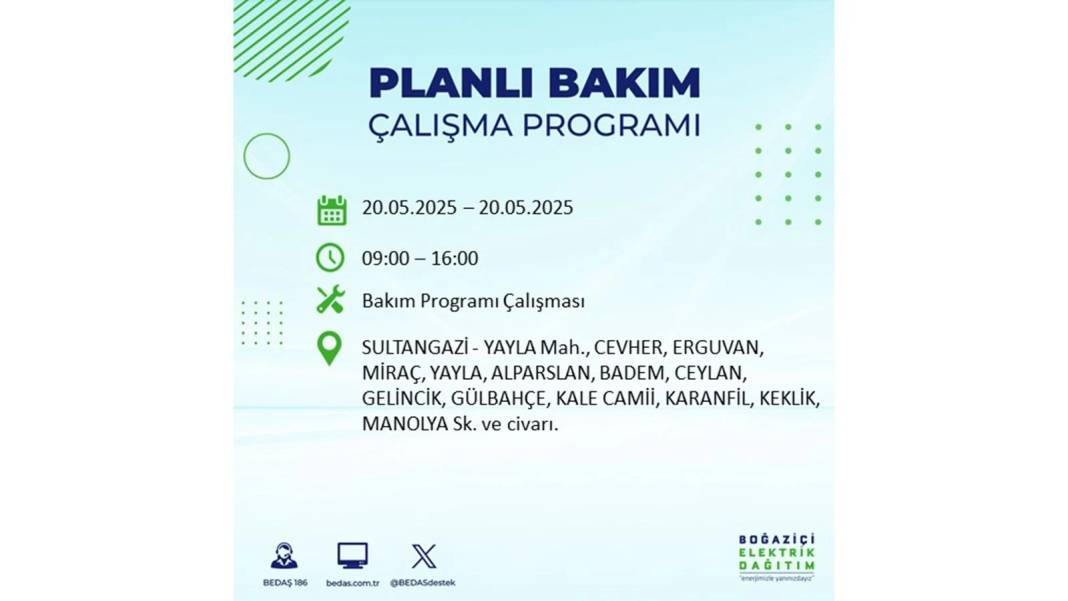 BÜYÜK KESİNTİ YAŞANACAK: 20 Mayıs İstanbul elektrik kesintisi. BEDAŞ elektrik kesintisi yaşayacak ilçeleri teker teker duyurdu! 96