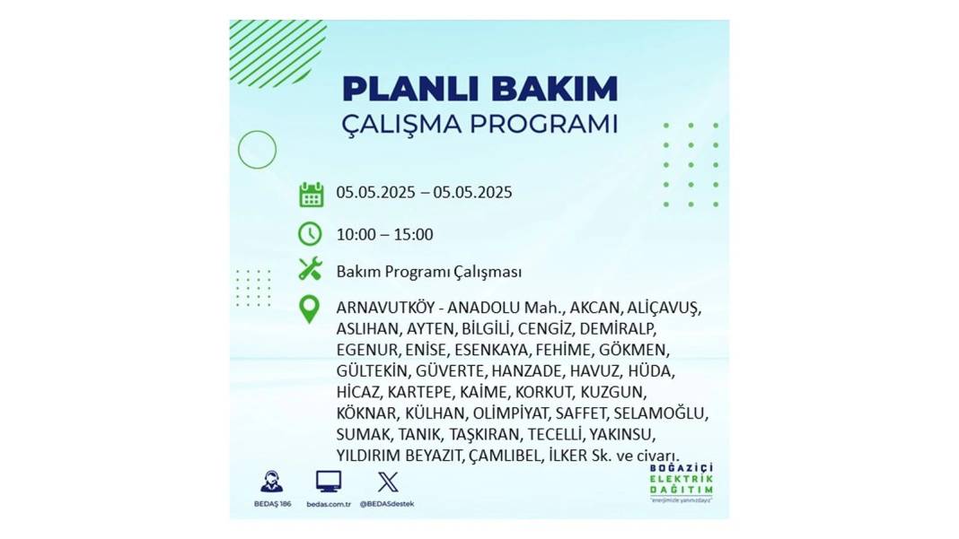 BÜYÜK ELEKTRİK KESİNTİSİ YAŞANACAK: BEDAŞ 5 Mayıs Pazartesi elektrik kesintisi yaşayacak ilçeleri sıraladı! 106
