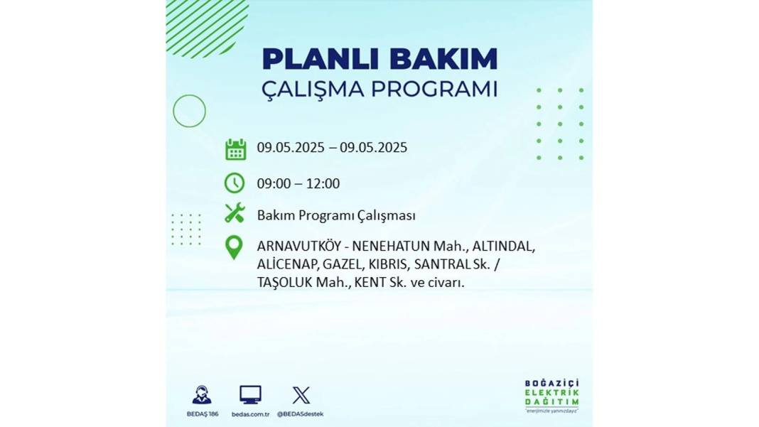 O İLÇELER KARANLIĞA GÖMÜLECEK: 9 Mayıs Cuma elektrik kesintisi yaşayacak ilçeler belli oldu. BEDAŞ'tan uyarı geldi! 99