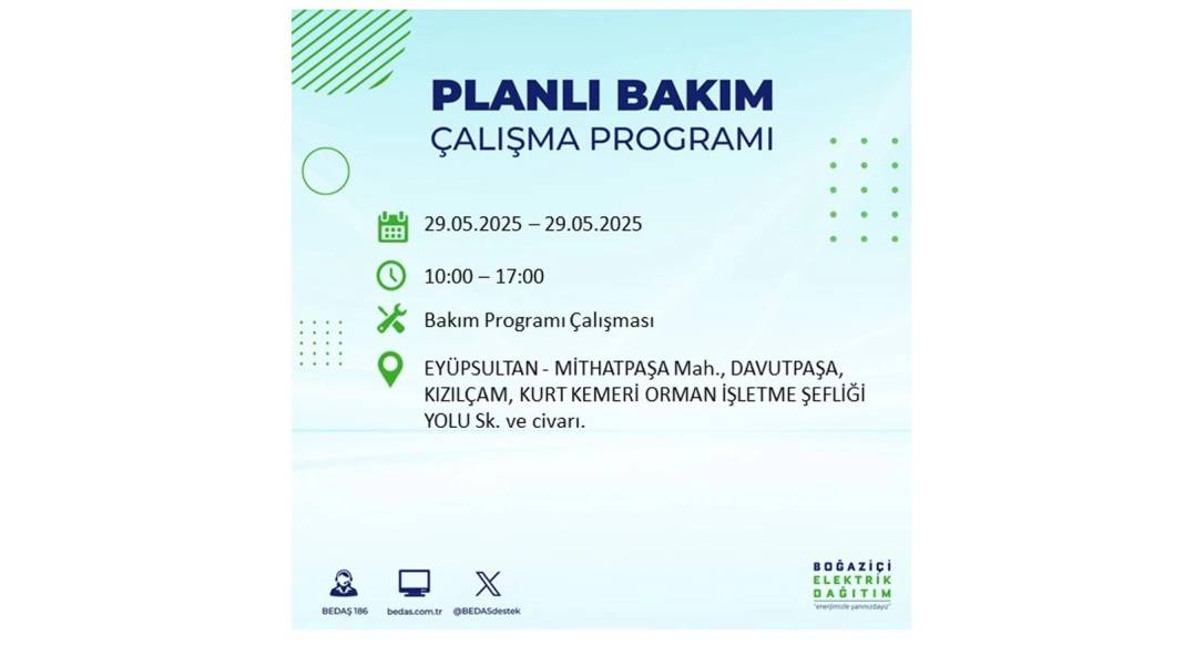 BÜYÜK ELEKTRİK KESİNTİSİ YAŞANACAK: BEDAŞ 29 Mayıs elektrik kesintisi yaşayacak ilçeleri sıraladı! 31