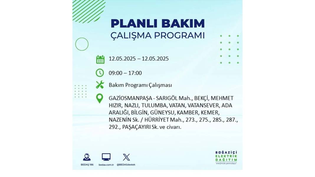12 Mayıs İstanbul elektrik kesintisi: BEDAŞ elektrik kesintisi yaşayacak ilçeleri sıraladı. Elektrikler ne zaman gelecek? 20