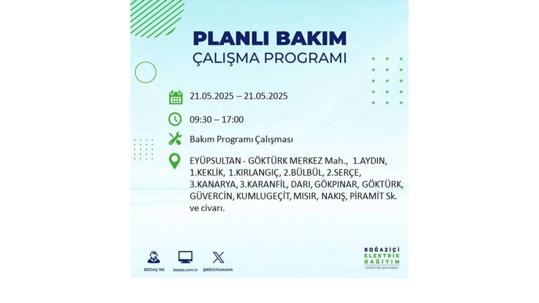 KARANLIĞA GÖMÜLECEKLER: 21 Mayıs Çarşamba İstanbul elektrik kesintisi. BEDAŞ elektrik kesintisi yaşayacakları sıraladı! 21