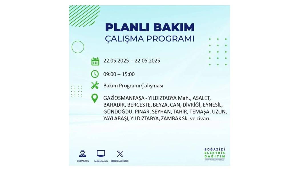 BÜYÜK KESİNTİ YAŞANACAK: 22 Mayıs Perşembe İstanbul elektrik kesintisi. BEDAŞ elektrik kesintisi yaşayacak ilçeleri sıraladı 28