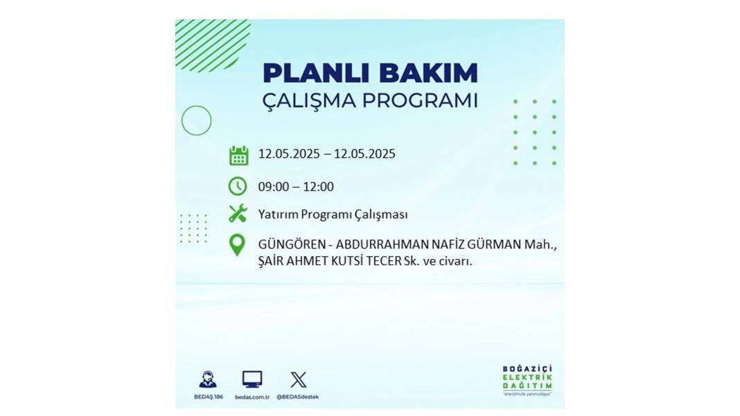 12 Mayıs İstanbul elektrik kesintisi: BEDAŞ elektrik kesintisi yaşayacak ilçeleri sıraladı. Elektrikler ne zaman gelecek? 19