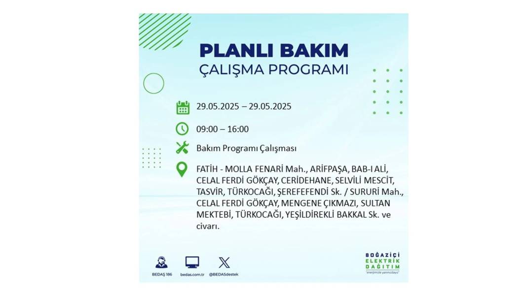 BÜYÜK ELEKTRİK KESİNTİSİ YAŞANACAK: BEDAŞ 29 Mayıs elektrik kesintisi yaşayacak ilçeleri sıraladı! 30