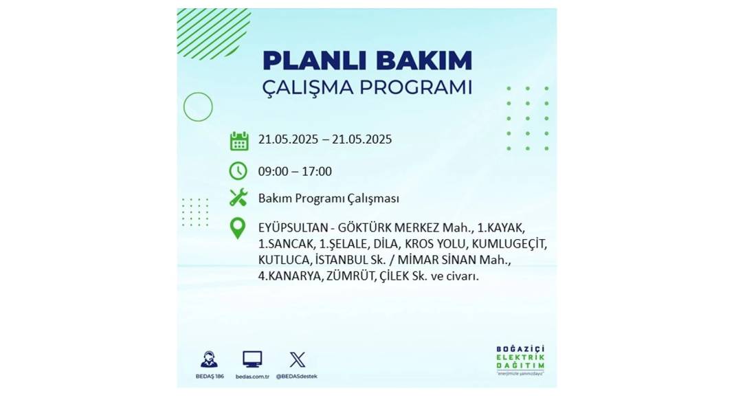 KARANLIĞA GÖMÜLECEKLER: 21 Mayıs Çarşamba İstanbul elektrik kesintisi. BEDAŞ elektrik kesintisi yaşayacakları sıraladı! 22