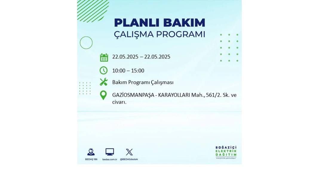 BÜYÜK KESİNTİ YAŞANACAK: 22 Mayıs Perşembe İstanbul elektrik kesintisi. BEDAŞ elektrik kesintisi yaşayacak ilçeleri sıraladı 27