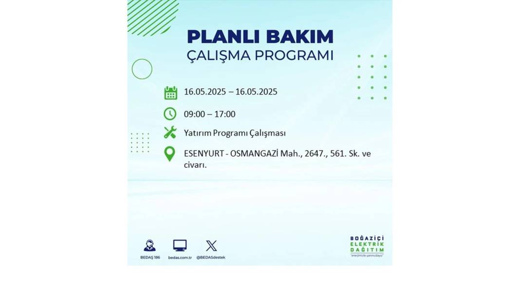 KARANLIĞA HAPSOLACAKLAR: 16 Mayıs Cuma İstanbul elektrik kesintisi. BEDAŞ elektrik kesintisi yaşayacak ilçeleri sıraladı! 48