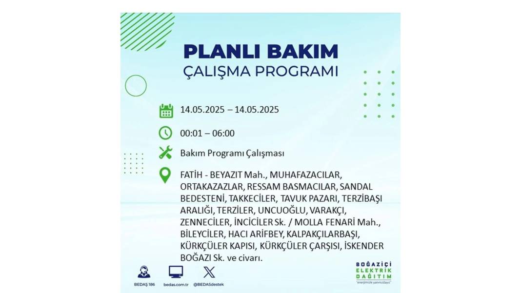 KARANLIĞA HAPSOLACAKLAR: 14 Mayıs Çarşamba İstanbul elektrik kesintisi. BEDAŞ kesinti yaşayacak ilçeleri sıraladı! 35