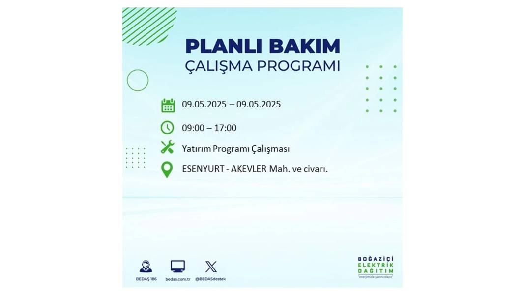 O İLÇELER KARANLIĞA GÖMÜLECEK: 9 Mayıs Cuma elektrik kesintisi yaşayacak ilçeler belli oldu. BEDAŞ'tan uyarı geldi! 57