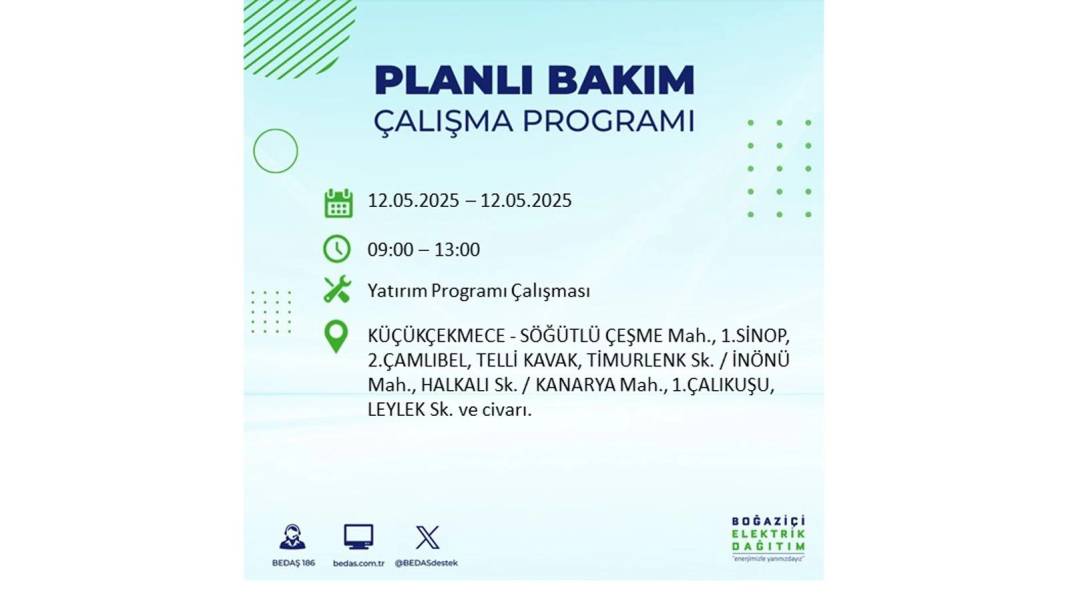 12 Mayıs İstanbul elektrik kesintisi: BEDAŞ elektrik kesintisi yaşayacak ilçeleri sıraladı. Elektrikler ne zaman gelecek? 18