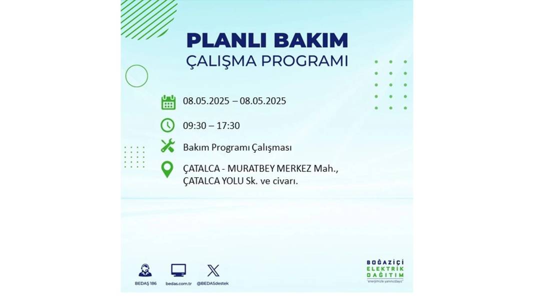 BÜYÜK ELEKTRİK KESİNTİSİ YAŞANACAK: 8 Mayıs Perşembe İstanbul elektrik kesintisi. BEDAŞ o ilçeleri uyardı! 53