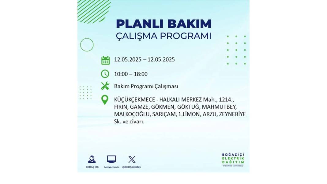 12 Mayıs İstanbul elektrik kesintisi: BEDAŞ elektrik kesintisi yaşayacak ilçeleri sıraladı. Elektrikler ne zaman gelecek? 16