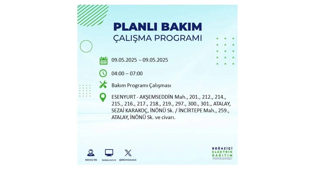 O İLÇELER KARANLIĞA GÖMÜLECEK: 9 Mayıs Cuma elektrik kesintisi yaşayacak ilçeler belli oldu. BEDAŞ'tan uyarı geldi! 53