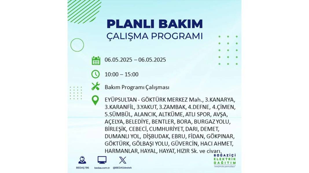 KARANLIĞA GÖMÜLECEKLER: 6 Mayıs Salı İstanbul elektrik kesintisi. BEDAŞ o ilçeleri teker teker uyardı 78