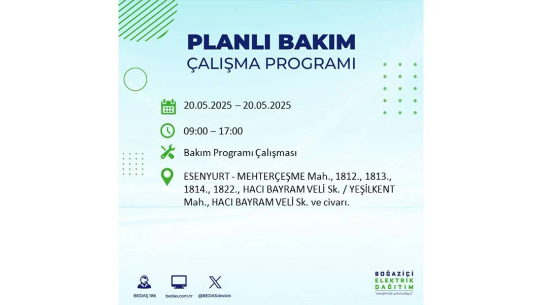 BÜYÜK KESİNTİ YAŞANACAK: 20 Mayıs İstanbul elektrik kesintisi. BEDAŞ elektrik kesintisi yaşayacak ilçeleri teker teker duyurdu! 47